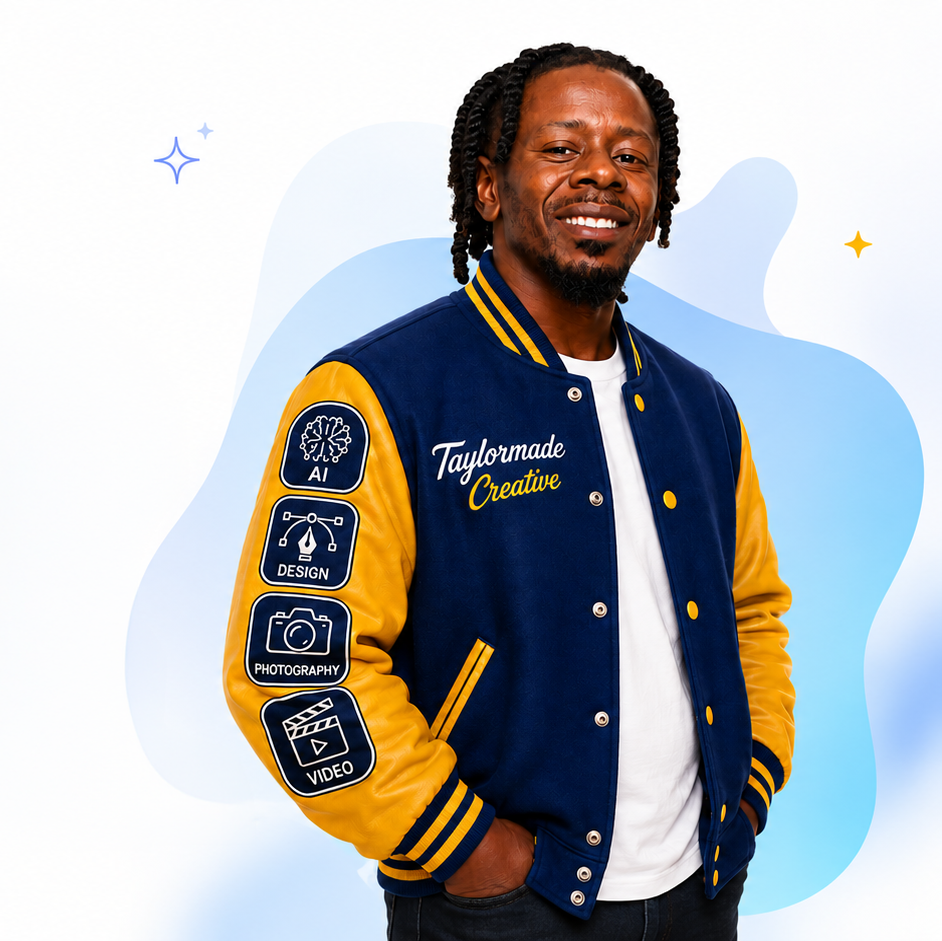 Nelson Taylor, founder of Taylormade Academy, in a Taylormade Creative varsity jacket